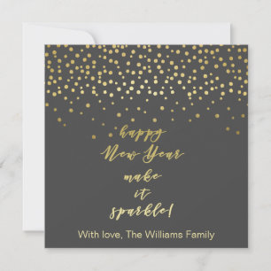 Gott nytt år, gör det till gnistra! Guld Sparkles Kort