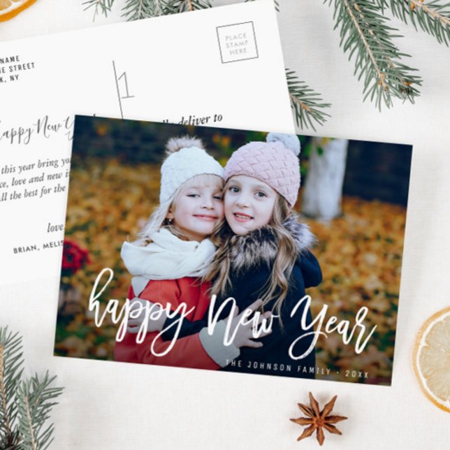 GOTT NYTT ÅR | Gränskontrollkort för fotografier Vykort (Skapare uppladdad)