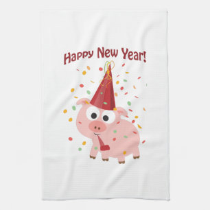 Gott nytt år Gris Kökshandduk