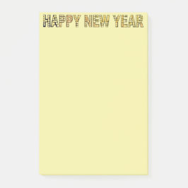Gott nytt år-gul-Gld Post-it Block
