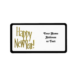 GOTT NYTT ÅR - GULD ADRESSETIKETT