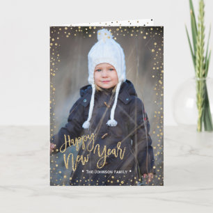 Gott nytt år   Guldkonfetti   Fotokort Helgkort