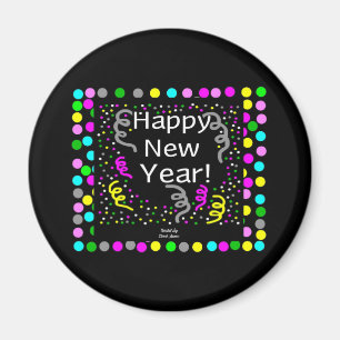 Gott nytt år Hälsning Round Magnet
