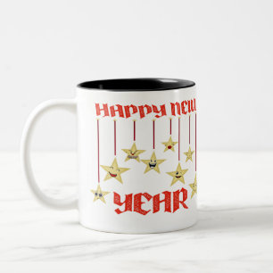 Gott nytt år Hälsning Två-Tonad Mugg