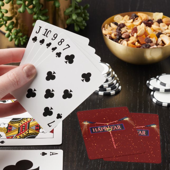 Gott nytt år hälsning under hela året casinokort (På plats)