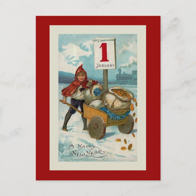 "Gott nytt år" hälsningkort Helg Vykort (Framsida)