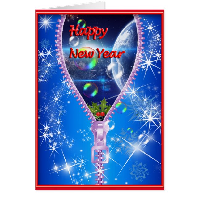 Gott nytt år hälsningskort (Framsidan)