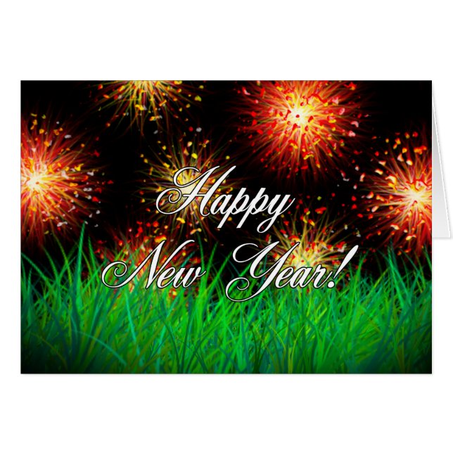 Gott nytt år! hälsningskort (Framsidan Horizontal)
