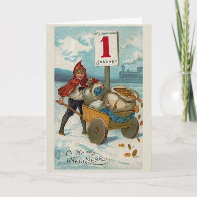 "Gott nytt år"-hälsningskort Helgkort (Framsida)