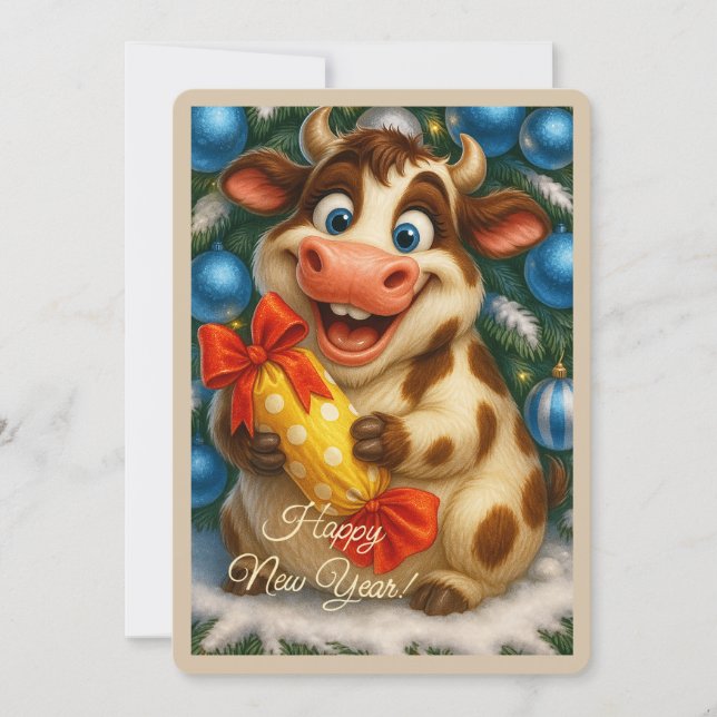 Gott nytt år hälsningskort julkort (Framsida)