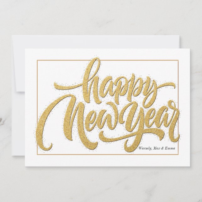 Gott nytt år-hälsningskort julkort (Framsida)