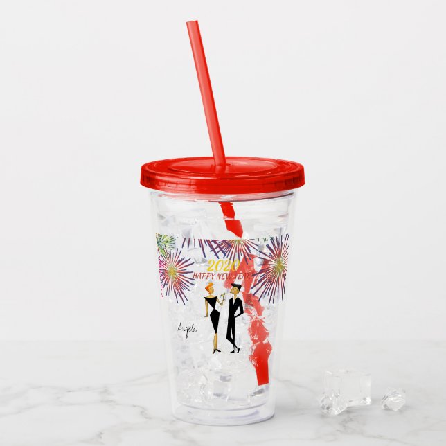 Gott nytt år! Här är till dig! Take Away Mugg (Framsida Ice)