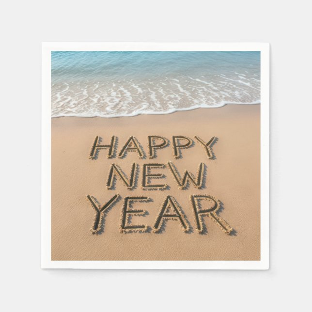 Gott Nytt År Havsstrand Pappersservett (Framsidan)