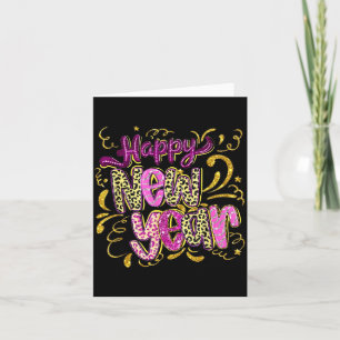 Gott Nytt År Hej 2026 Retro Leopard Kort