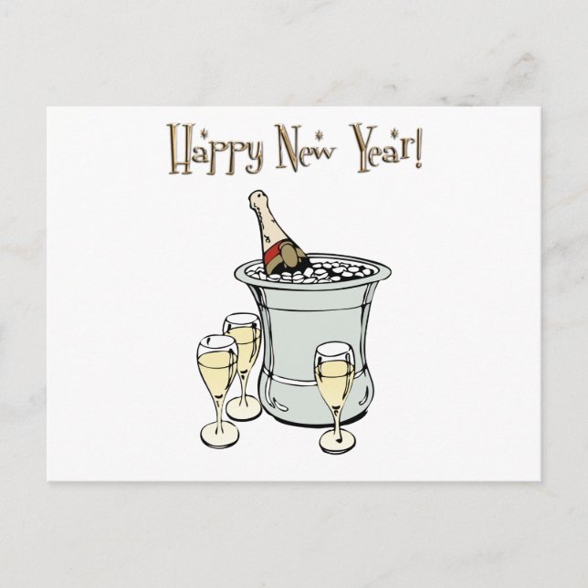 Gott nytt år! helg vykort (Framsida)