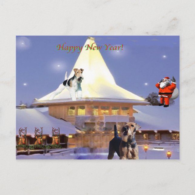 Gott nytt år. helg vykort (Framsida)