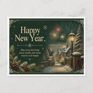 Gott nytt år helg vykort