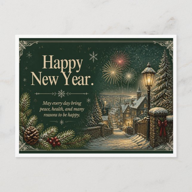 Gott nytt år  helg vykort (Framsida)