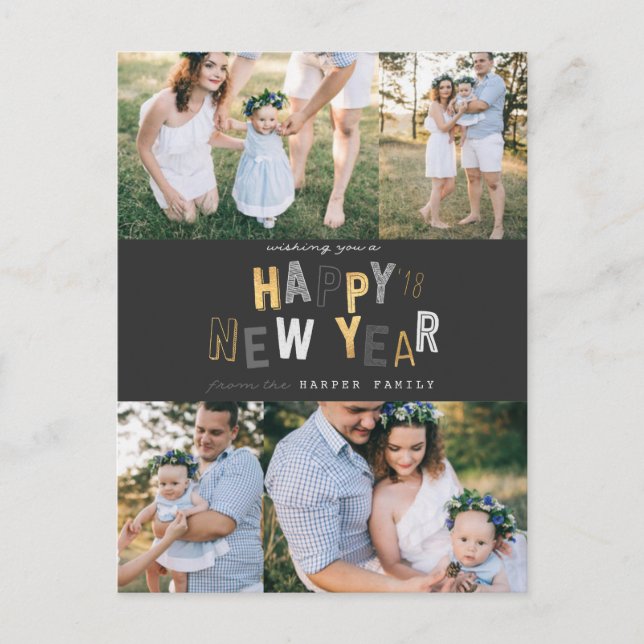 GOTT NYTT ÅR HELG VYKORT (Framsida)