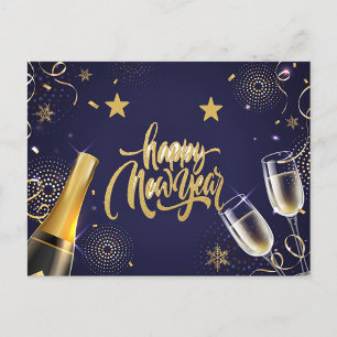 Gott nytt år helg vykort
