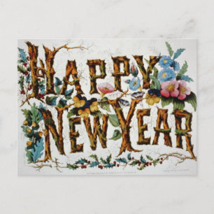 Gott nytt år helg vykort