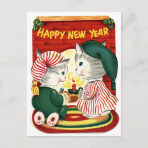 Gott nytt år helg vykort