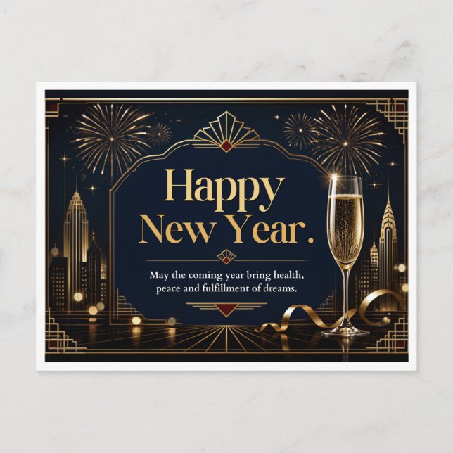 Gott nytt år  helg vykort (Framsida)