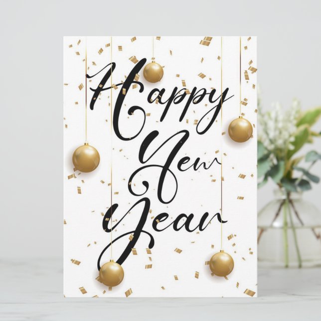 Gott nytt år Helgdag Card Julkort (Stående Fram)