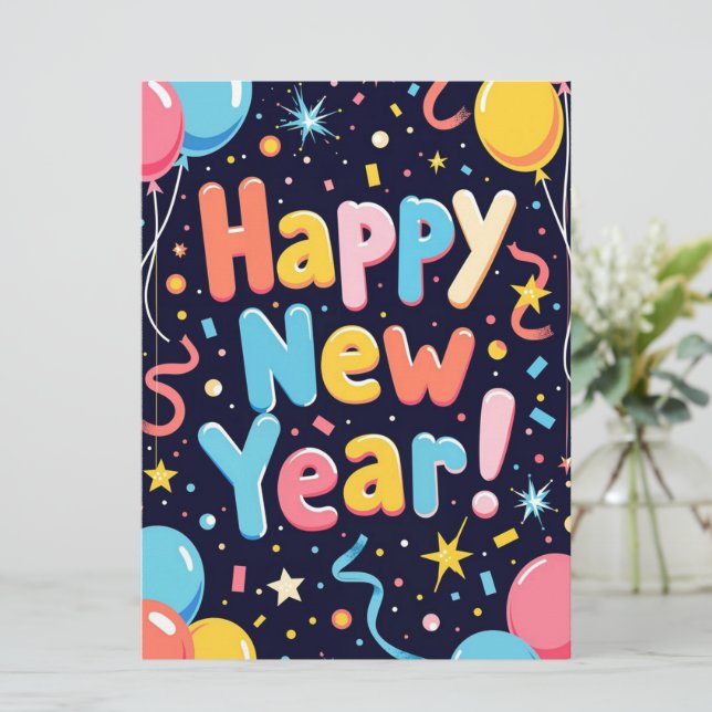 Gott nytt år Helgdag Card Julkort (Stående Fram)