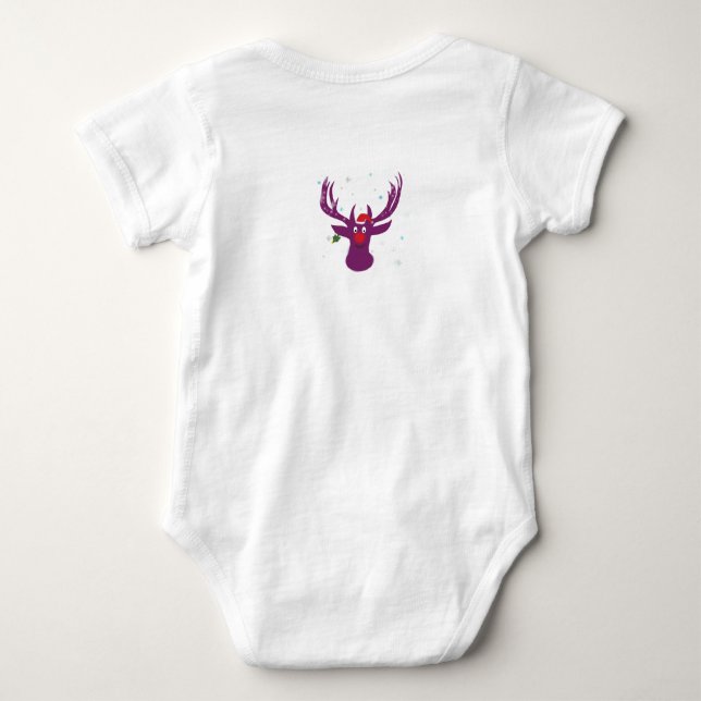 Gott nytt år Hjort Baby Jersey Bodykosti, vit Tee (Baksida)