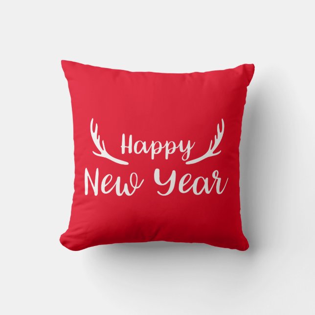 Gott Nytt År Horn Kudde (Framsida)