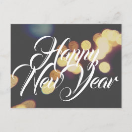 Gott nytt år i ljusa ljus vykort