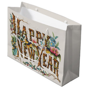 Gott Nytt År i Trädstammar, Ekollon och Blommor
