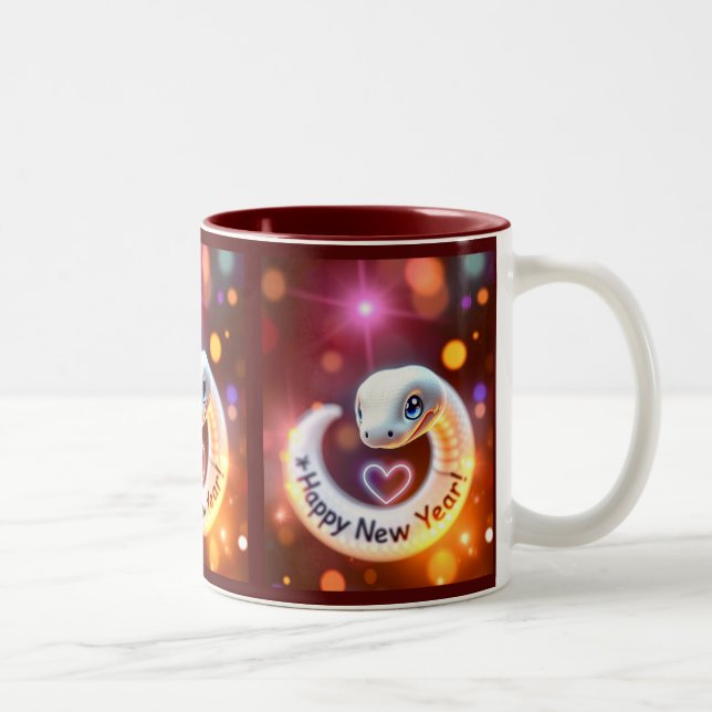 Gott nytt år i träsnuset Två-Tonad mugg (Höger)