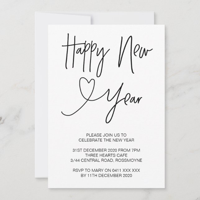 Gott nytt år inbjudan för kvällparty (Framsida)