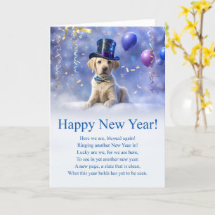 Gott nytt år inspirationerande Dikt med Cute Lab Kort
