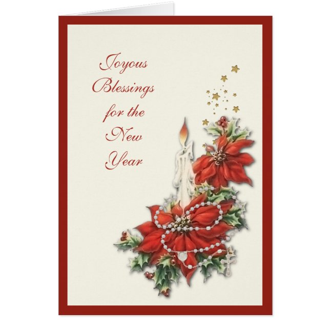 gott nytt år Jesus Religiösa Rosary Scripture Hälsningskort (Framsidan)