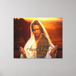 Gott Nytt År Jesus Wrapped Canvas