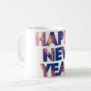 Gott nytt år julfest kaffe mugg