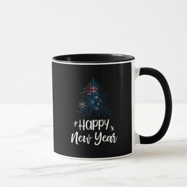 Gott nytt år Julgran med australiska flagga Mugg (Höger)