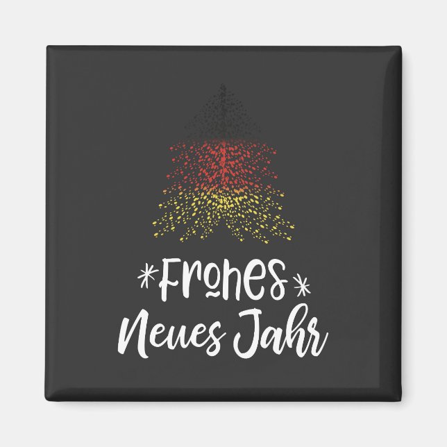 Gott nytt år Julgran med tyska flagga Magnet (Framsidan)