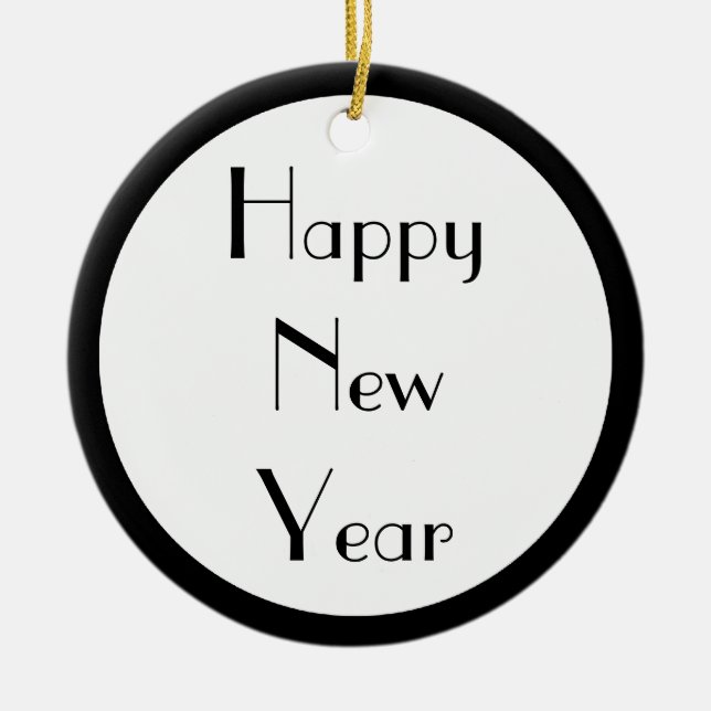 Gott nytt år julgransprydnad keramik (Framsidan)