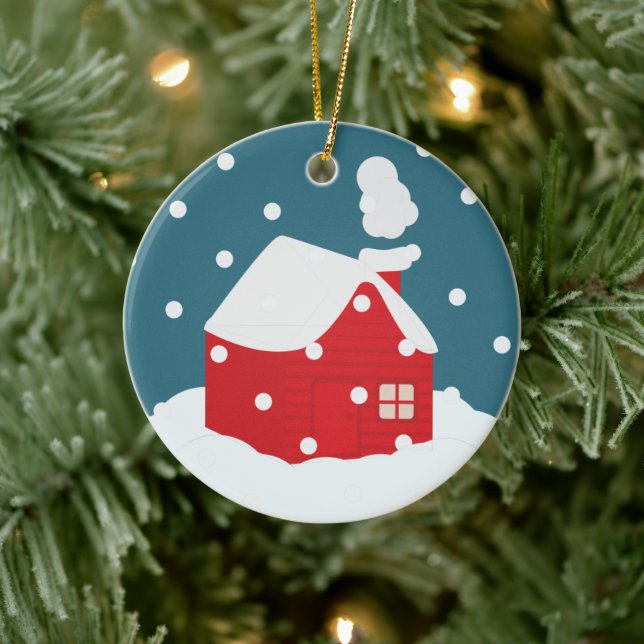 Gott nytt år julgransprydnad keramik (Träd)