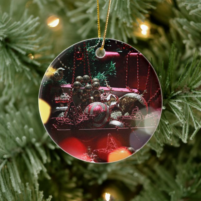 Gott nytt år julgransprydnad keramik (Träd)