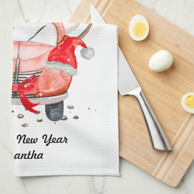 Gott nytt år julklapp till fru kökshandduk (Vikt i Fjärdedel)