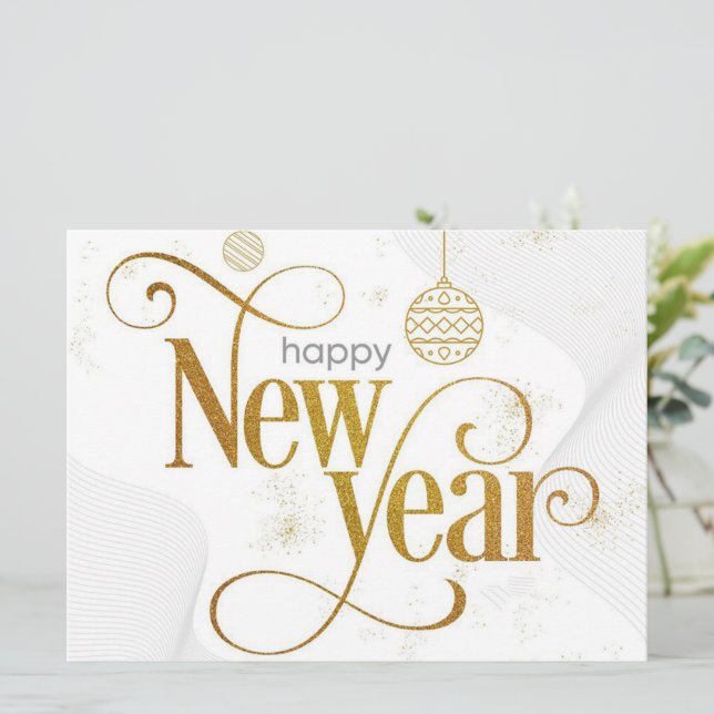 Gott nytt år  Julkort (Stående Fram)