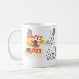 Gott nytt år kanin, 2023 kaffemugg