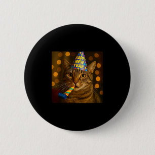 Gott Nytt År Katt Rolig Festhatt Kattdjur Meme Cel Knapp