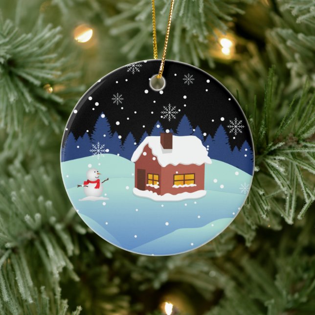 Gott nytt år keramisk prydnadsföremål julgransprydnad keramik (Träd)