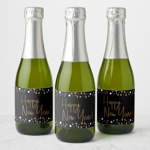 Gott nytt år-klassi Black Guld White Confetti